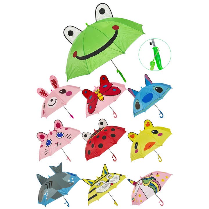 Cap Zone - Wholesale Umbrella - Kids - Kids Pointy Ear Animal Pals Auto Open Umbrella