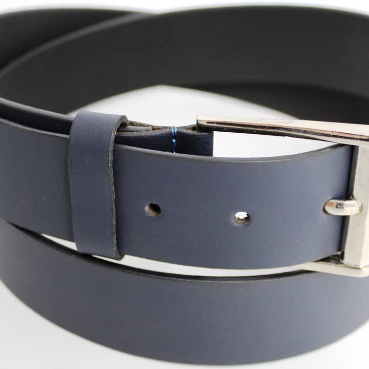 hide & chic – wholesale Belt – Women's – Genuine Full Grain Leather Belt. Colour: Navy.8
