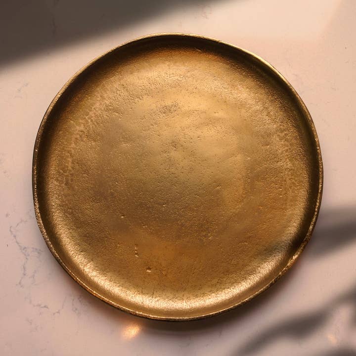 Lacquered Gold-Toned Serving Plate for wholesale by Beloved Gourmet