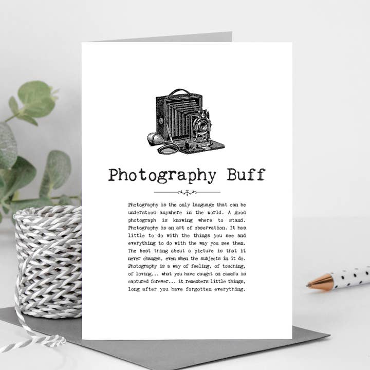 Photography Buff Card For Photographers for wholesale by Coulson Macleod (U.S. Duties Paid)