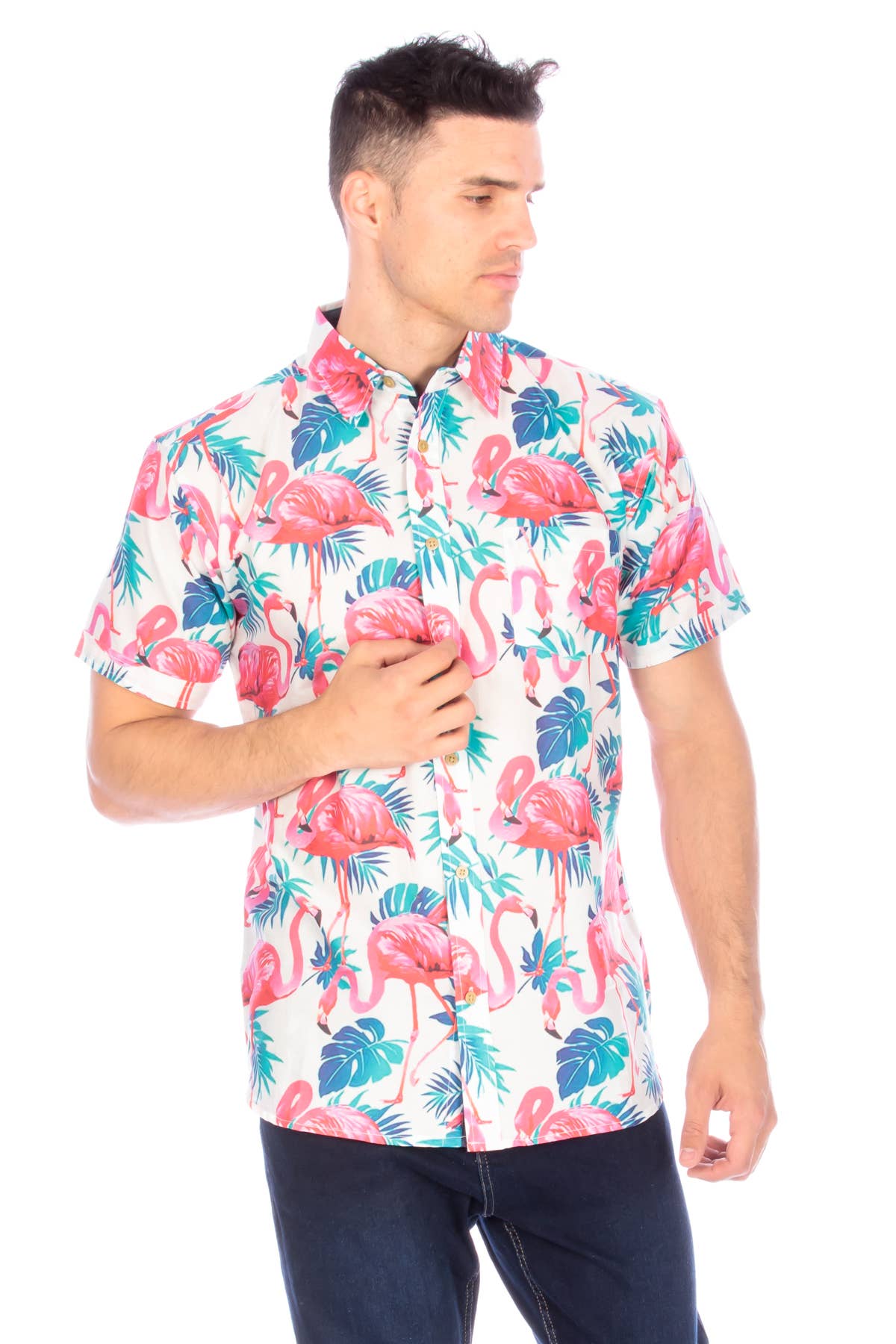 Hawk's Bay - Wholesale Button Down Shirt - Men's - Men's Printed Woven Hawaii Floral Short Sleeve Cotton Shirt0