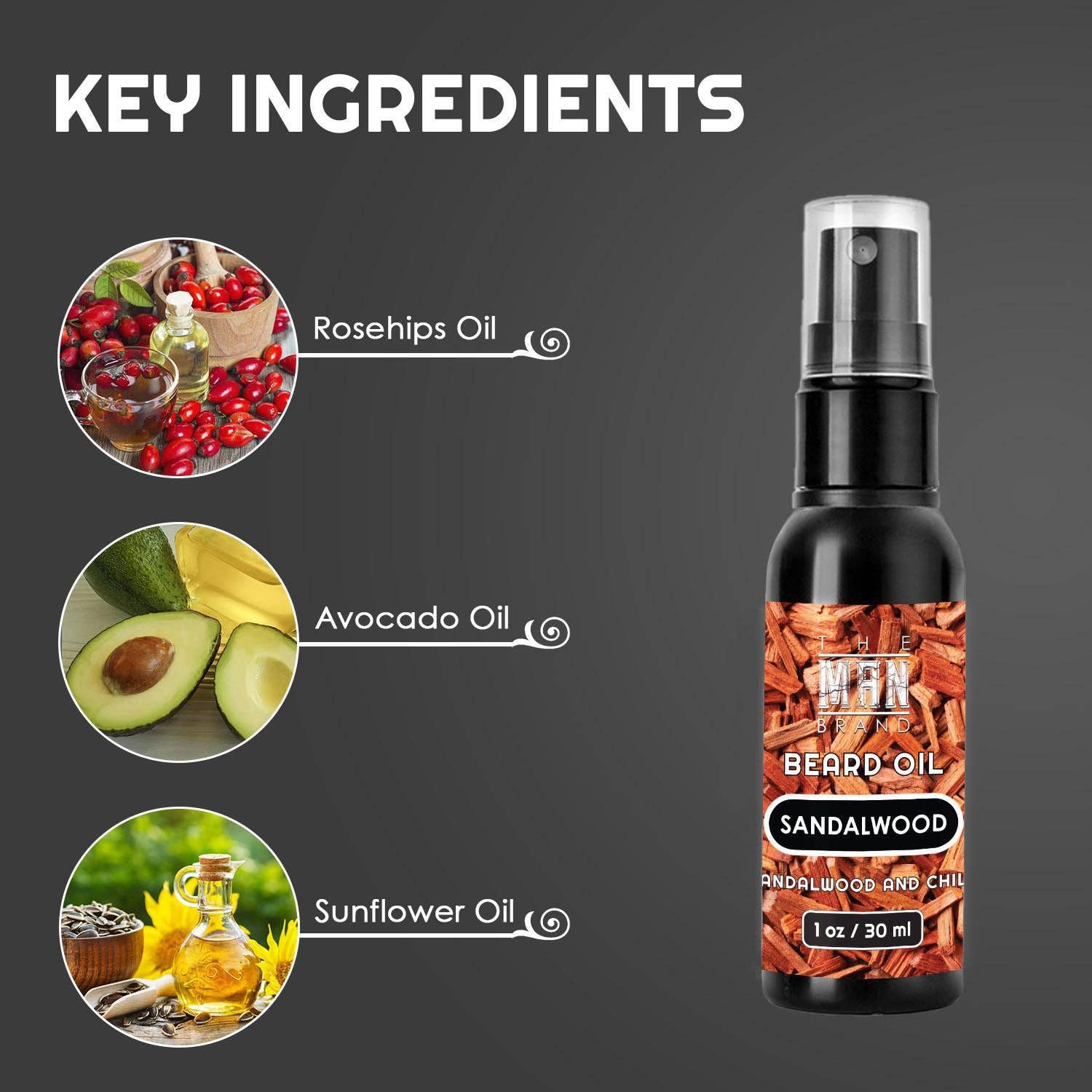 The Man Brand – wholesale Skäggstylingprodukt – Sandelträ Skäggolja2