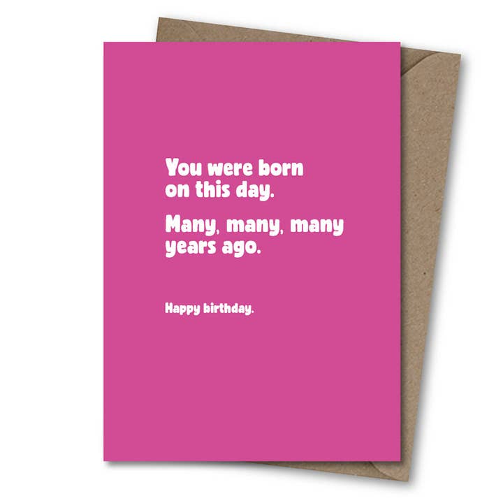 Many Years Ago Birthday Card A6 for wholesale by Sassy Sarah