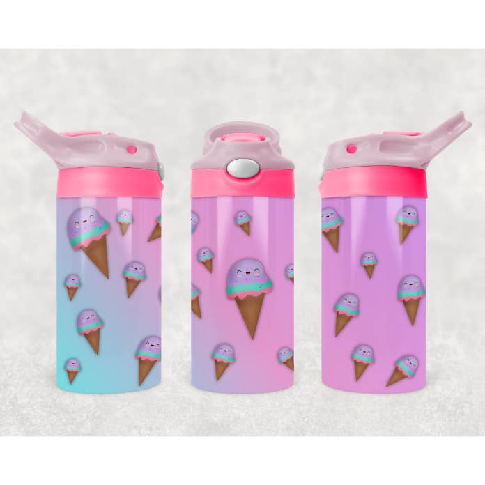 12 oz Kids Flip Top Water Bottle for wholesale by DFW Custom Merch