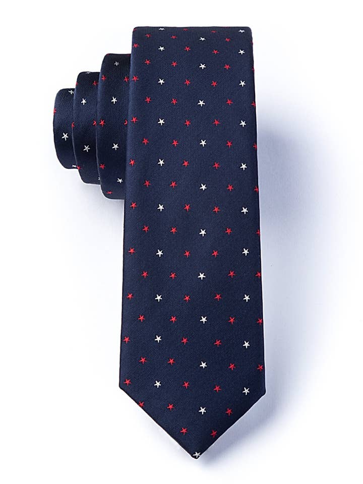 Corbata Skinny Stars de Wild Ties - Microfibra azul marino para venta al por mayor de Wild Ties