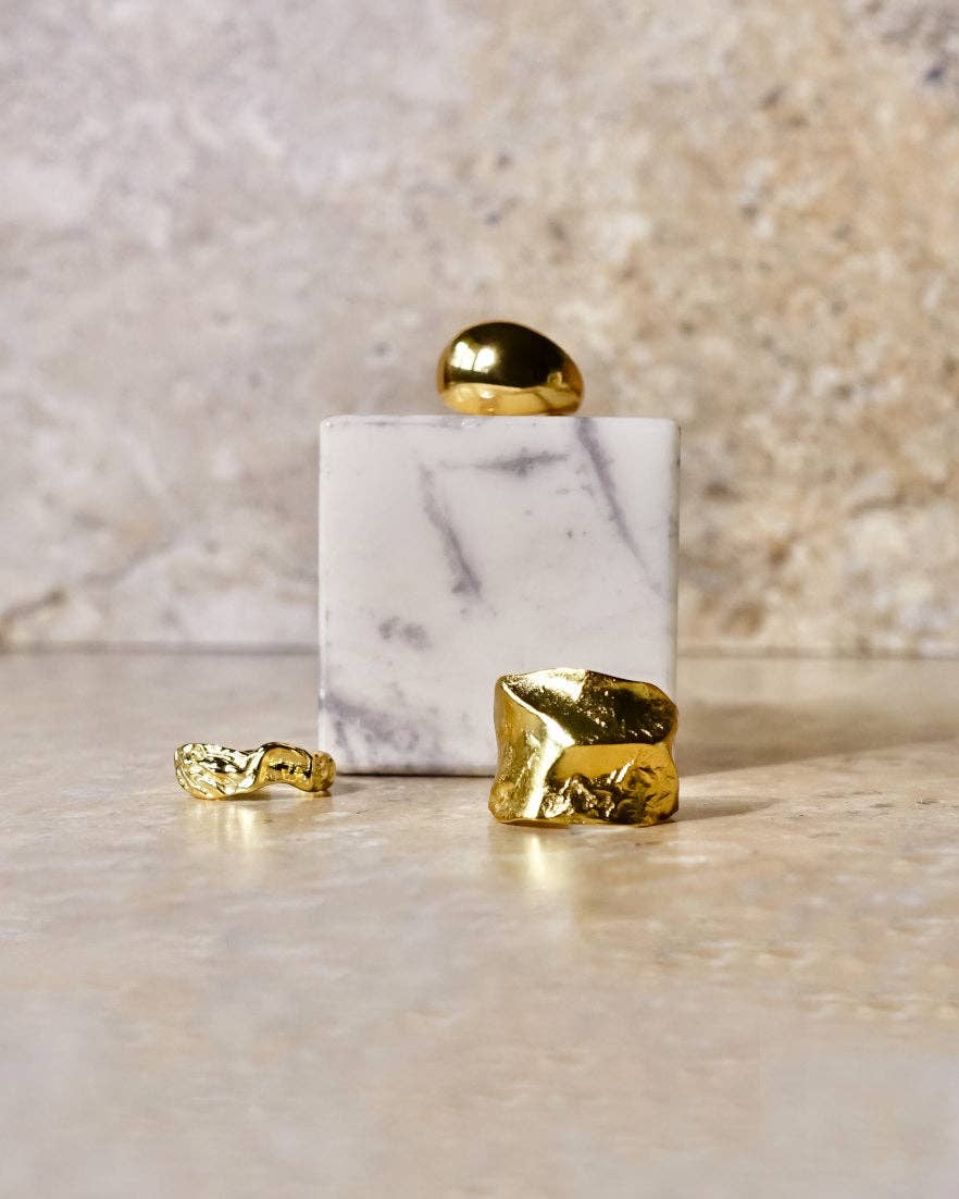 18-karätiges Gold Midas Großer geschmolzener Ring aus 18-karätigem Gold für den Großhandel auf Faire