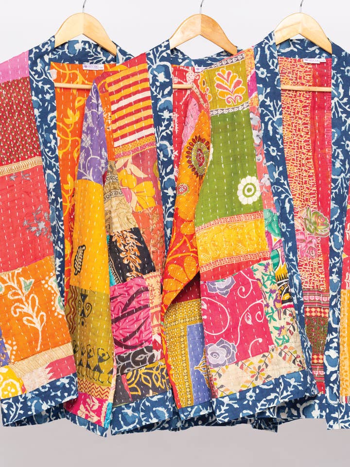 Sevya Handmade - Wholesale Jacket - Women's - Reversible Kantha Quilted Sari Jacket1
