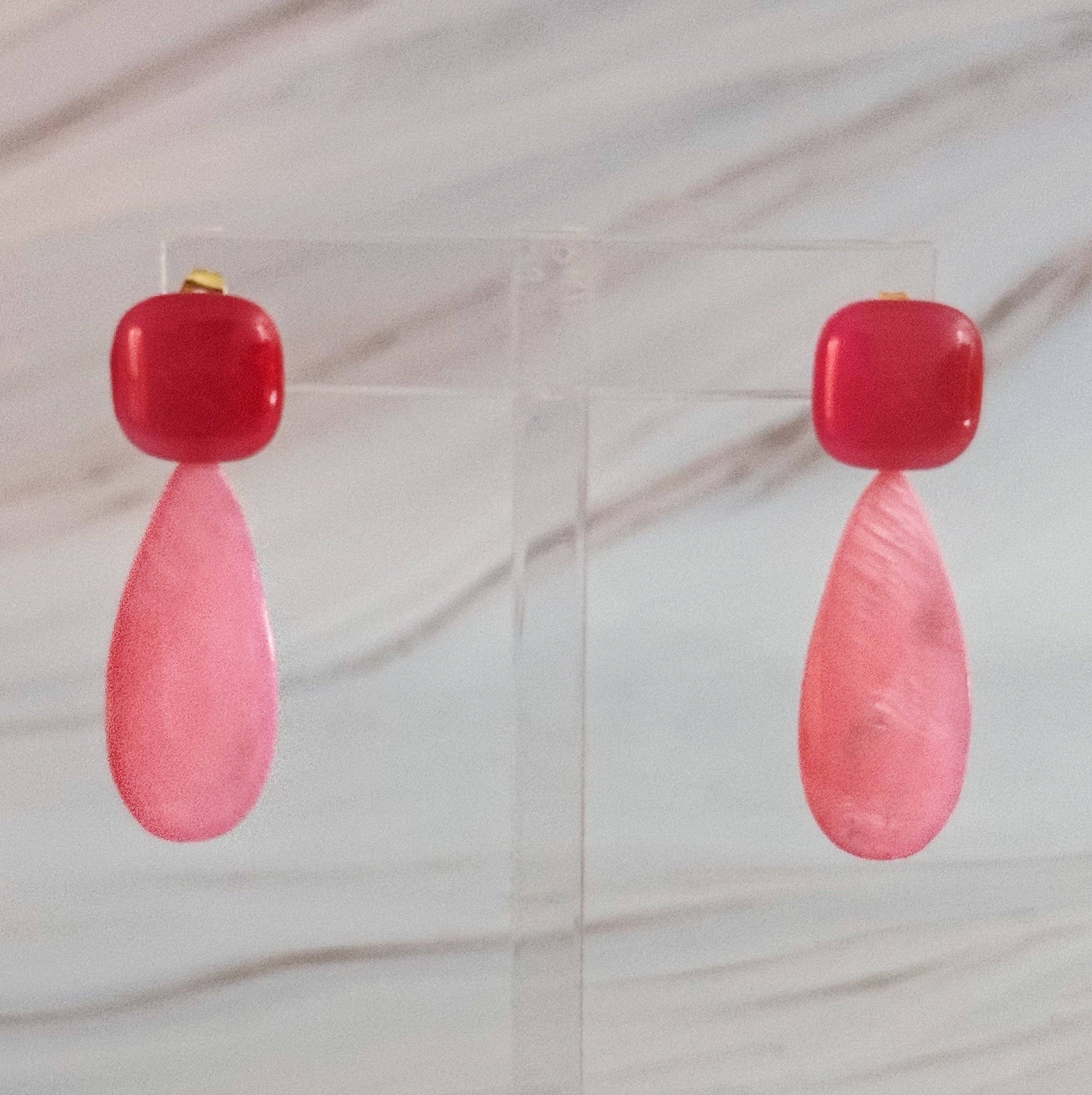 Ellison+Young – wholesale Dangle earrings – Pastel Breeze Double Stone Earrings11