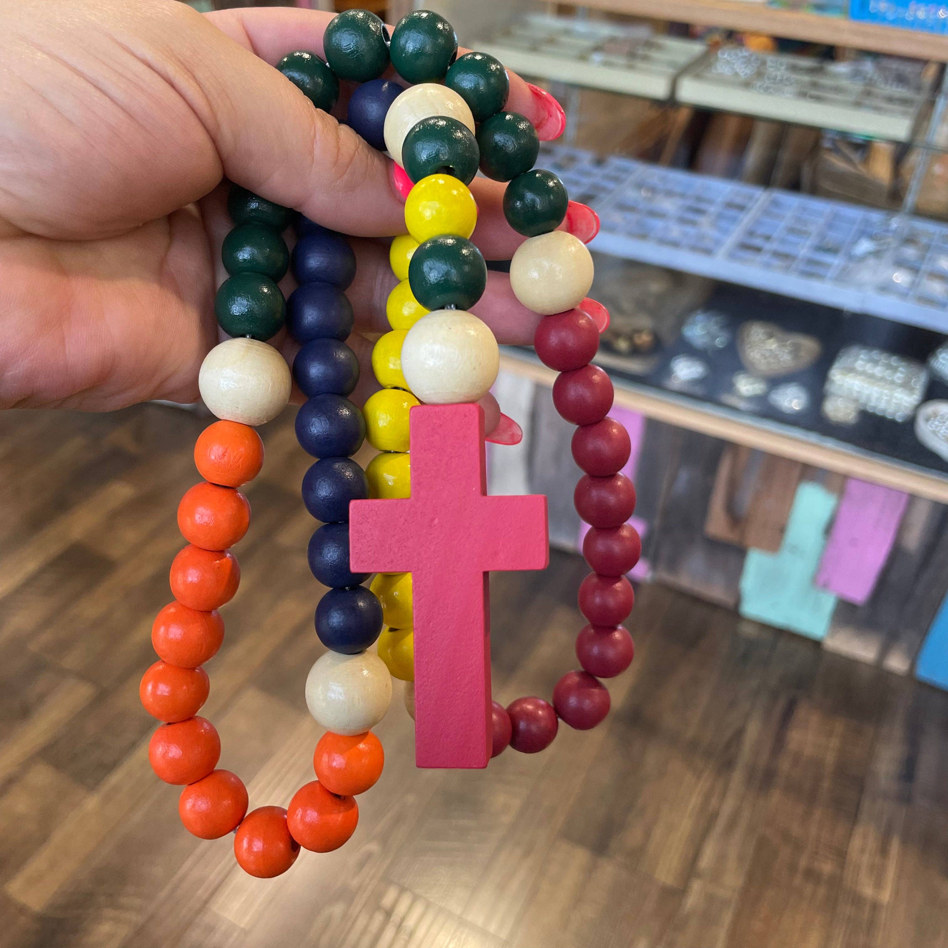 Love and Honor Jesus LLC - Wholesale Prayer Beads Necklace - Big Wooden Bead Rosary2