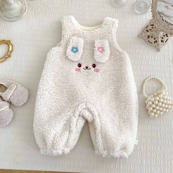 Winter Arrival Baby Girls Sleeveless Cartoon Pattern Fluffy Warm Rompers for wholesale by MyKids-USA®