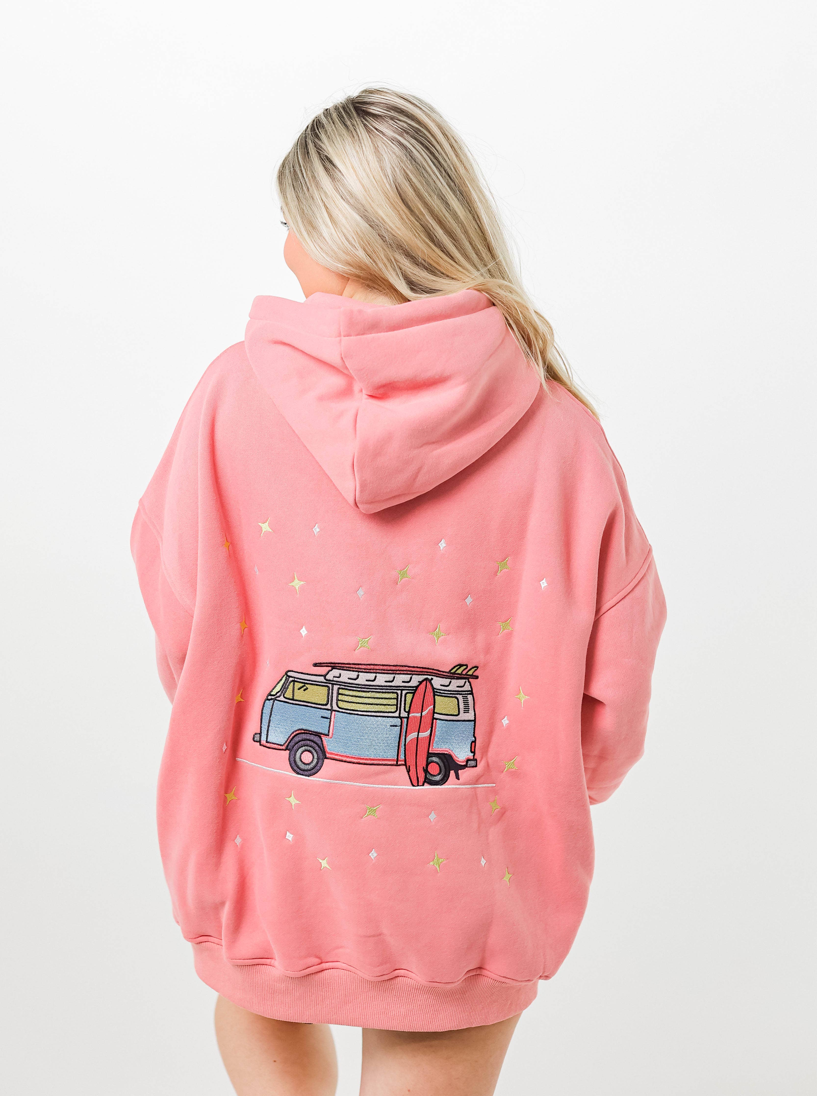 Ice Cream Pink Embroider Van Star Hoodie for wholesale on Faire3