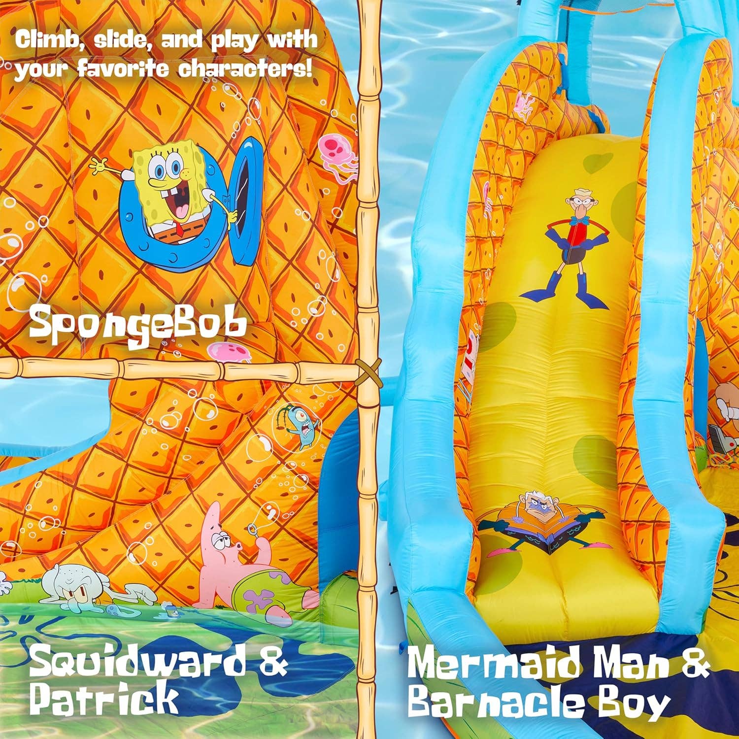 Sunny and Fun – wholesale Uppblåsbara leksaker – SpongeBob uppblåsbar vattenrutschbana med sprayfunktion3