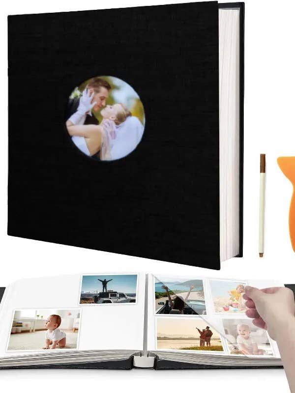 Scrapbook-album klistermärke för foton 4×6 5×7 8×10 DIY magnetiskt linneomslag 40 sidor Familjebröllopsgåva med metallpenna och för wholesale av Queenshopbeauty