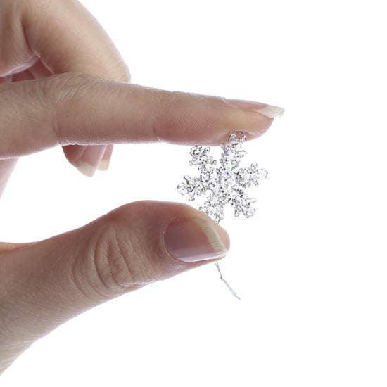 Factory Direct Craft - Wholesale Ornament Set - 7/8" Miniature Silver Glitter Snowflake Ornaments -Pack of 42