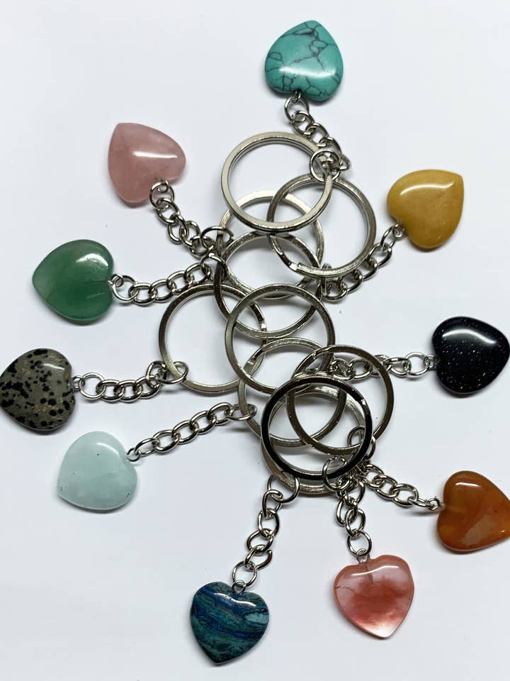 Porte-clés en forme de cœur en forme de cœur avec pierres précieuses, cadeau Christian Faith pour la vente par Faithstrings