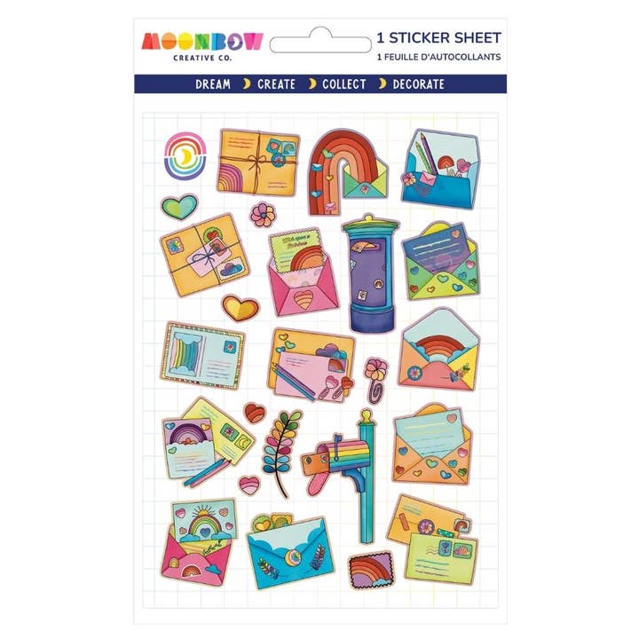 Følg Regnbuen Mail Regnbuefolie Klistermærkeark for engroshandel hos Moonbow Creative Co.