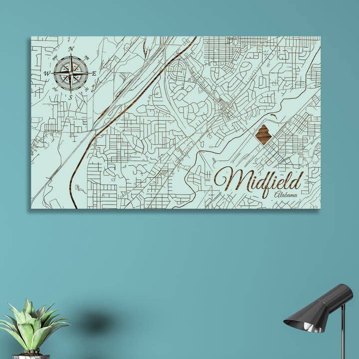 Alabama: Mapa da Midfield Street por atacado de Fire & Pine