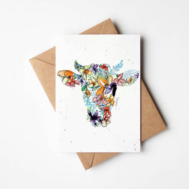 Cow Plantable Greeting Card for wholesale by Amanda Klein Co.