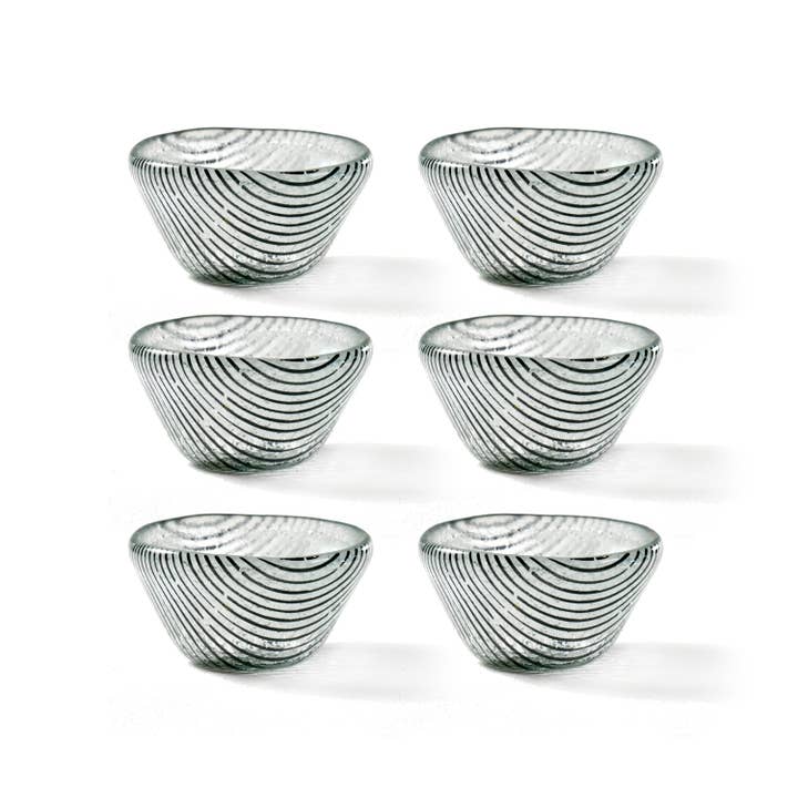 Set di 6 pirottini rotondi in vetro nero, diametro 2,75" h:1,5" 2 oz. per la vendita all'ingrosso da parte di TURGLA HOME