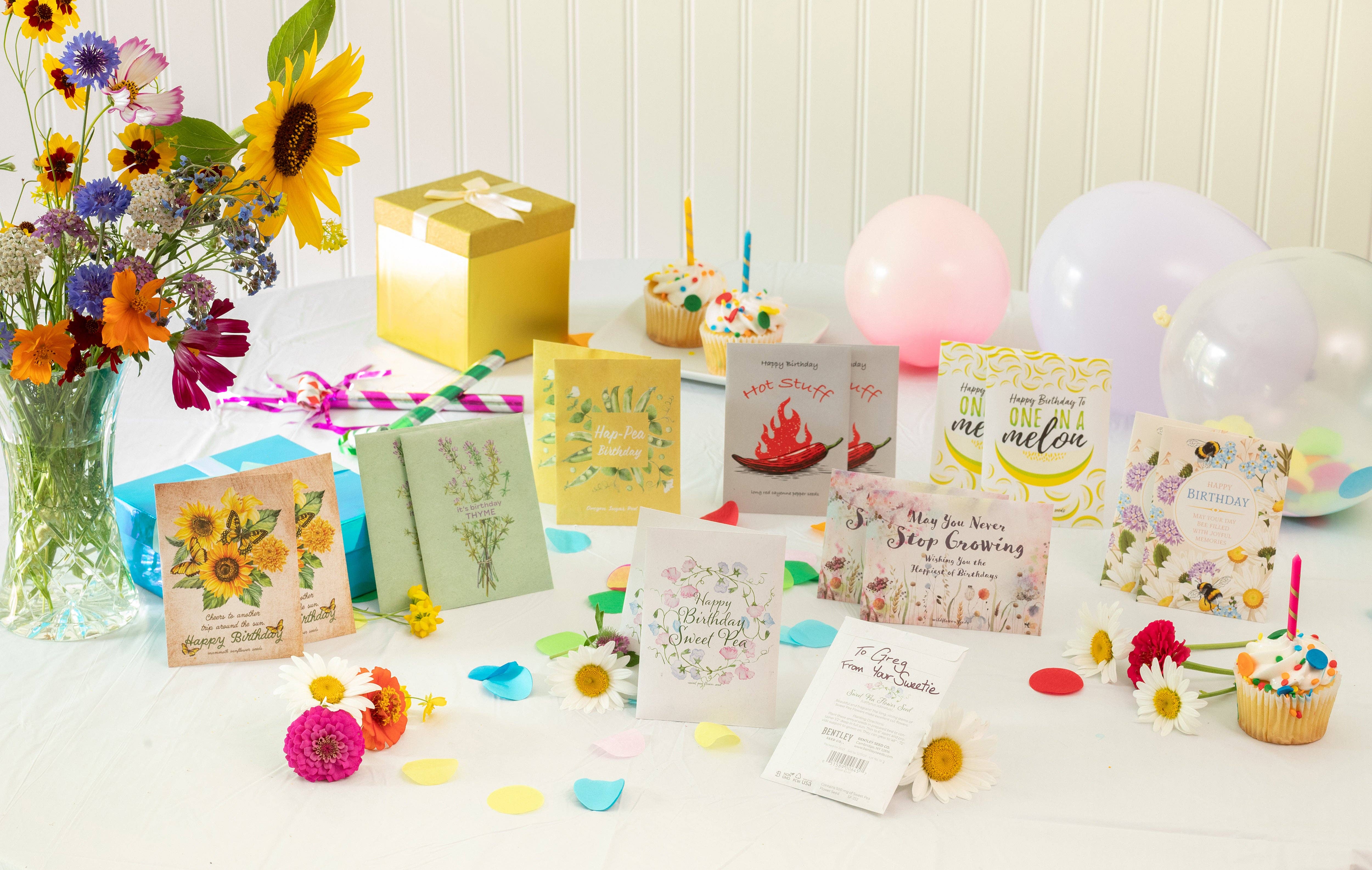 Bentley Seed Co. - Wholesale Birthday Card - Happy Birthday - Bee - Forget Me Not Seed Packets10