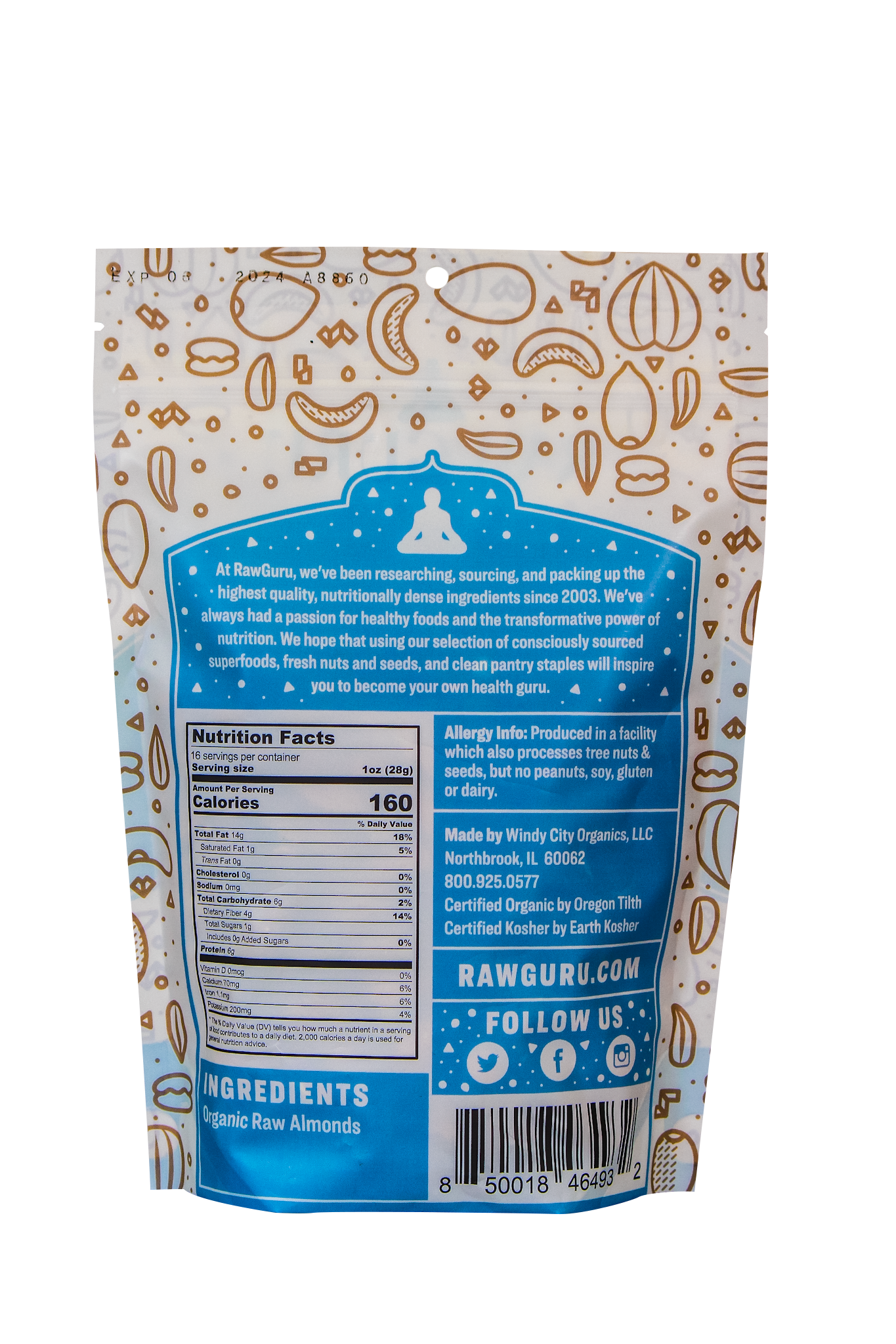 Windy City Organics - Wholesale Nuts - Raw Organic Almonds | 16 oz1