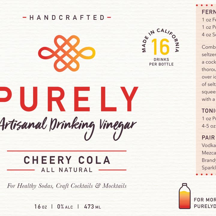 Purely Drinks - Wholesale Cocktail mix/syrup - Botanical Elixir Mocktail Infusion - Cheery Cola3