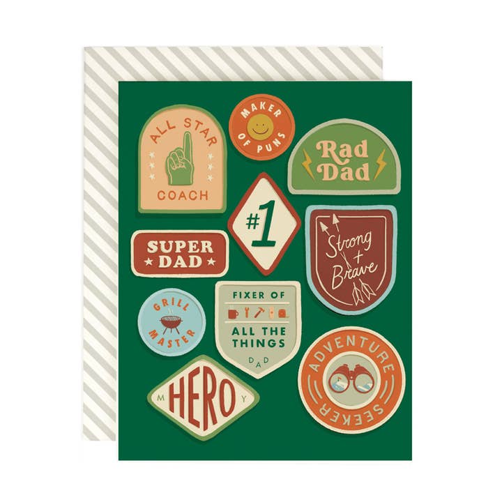Amy Heitman – wholesale Father’s Day card – Dad Merit Badges