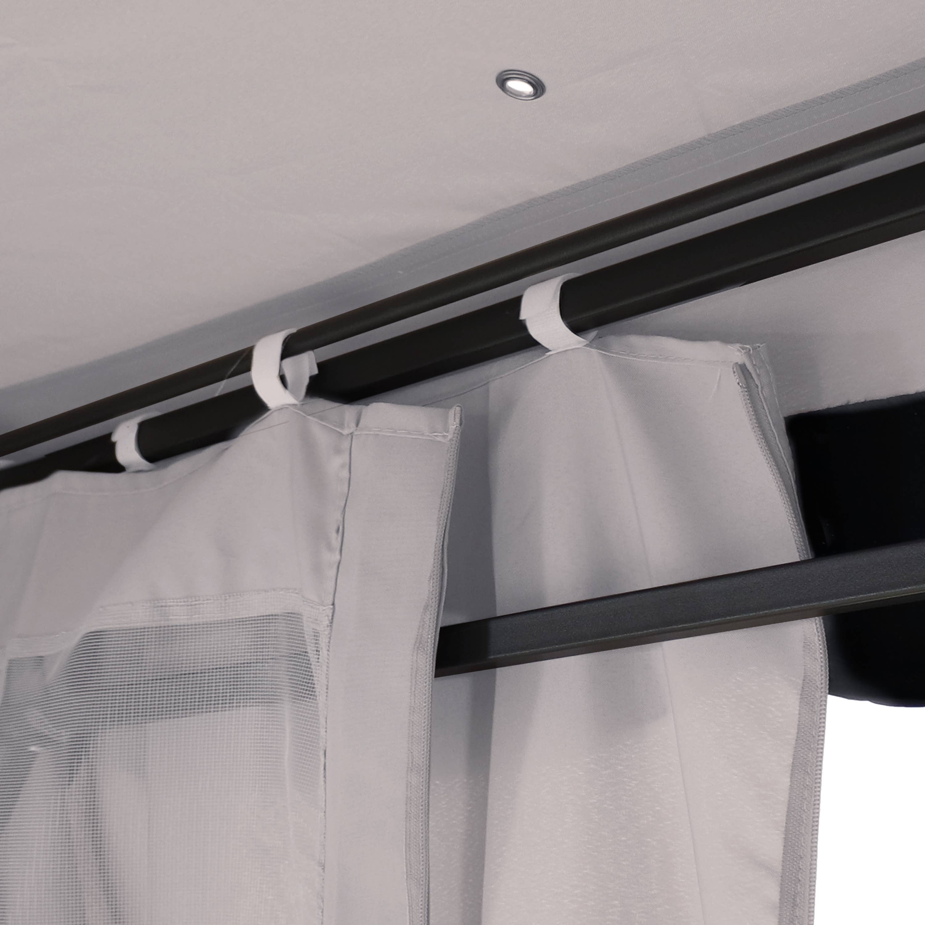 Sunnydaze Decor - Wholesale Outdoor Ornament/Decor - 10 x 10 Soft Top Polyester Gazebo with Privacy Wall - Gray7