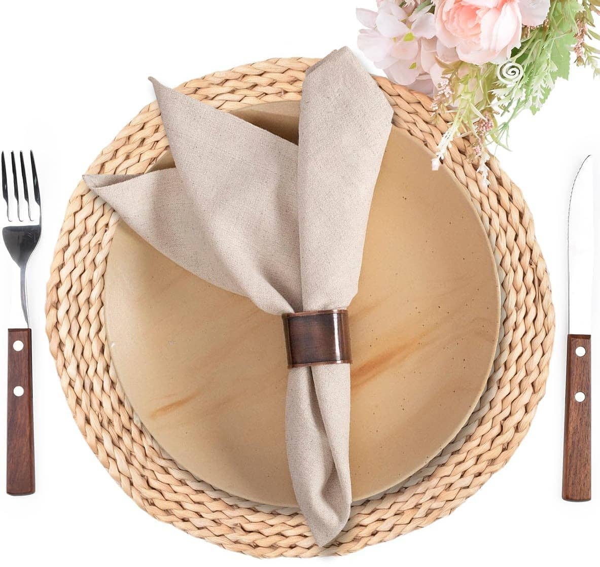 Premium Cotton Linen Cloth Napkins 18x18 Natural (Set of 12) for wholesale on Faire2