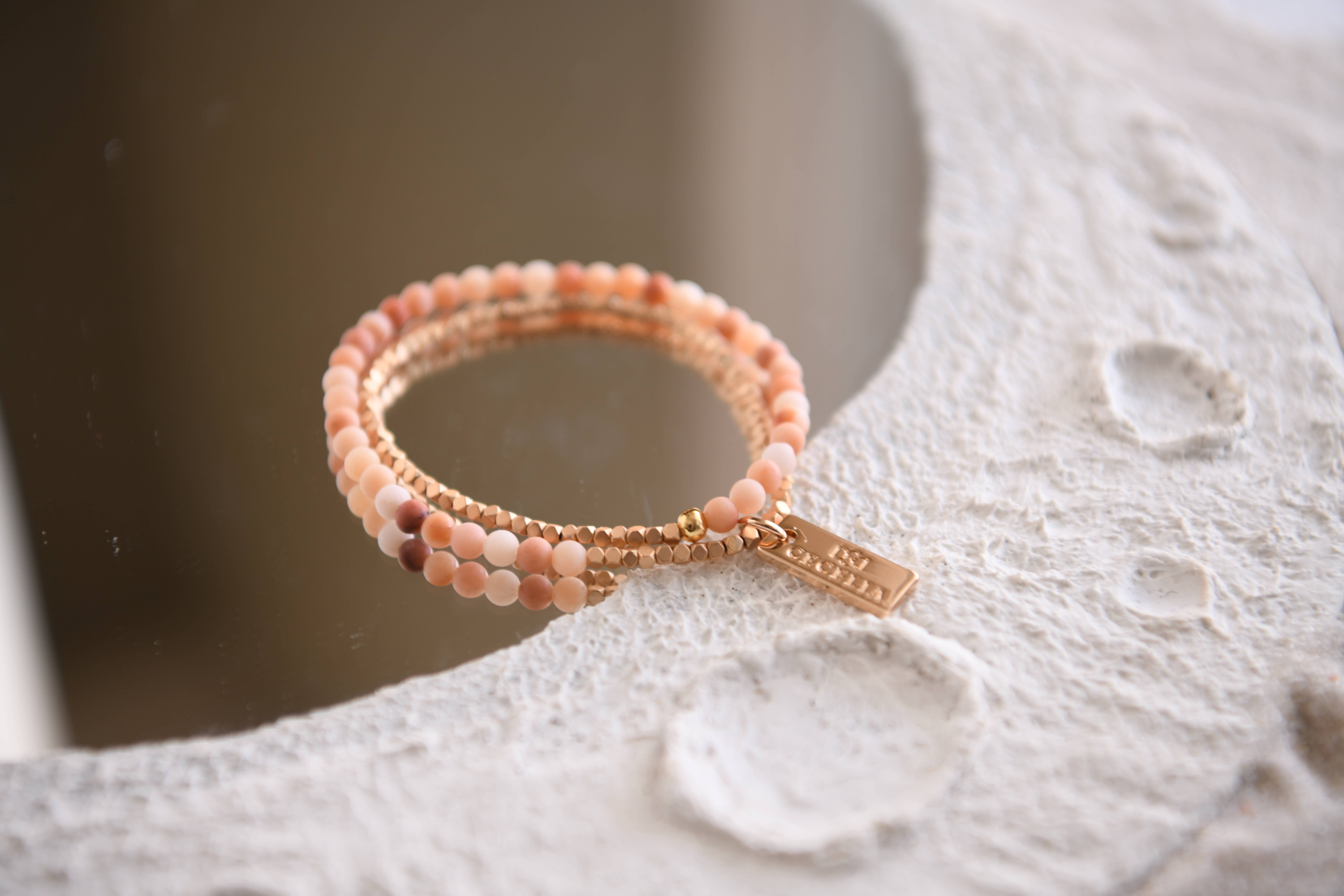 Cecelia Designs Jewelry - Wholesale Beaded Bracelet - Gemstone Wrap Bracelet with Faceted Gold Beads 9