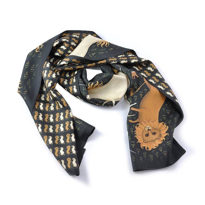 Lions & Unicorns Long Scarf for wholesale by David Watson