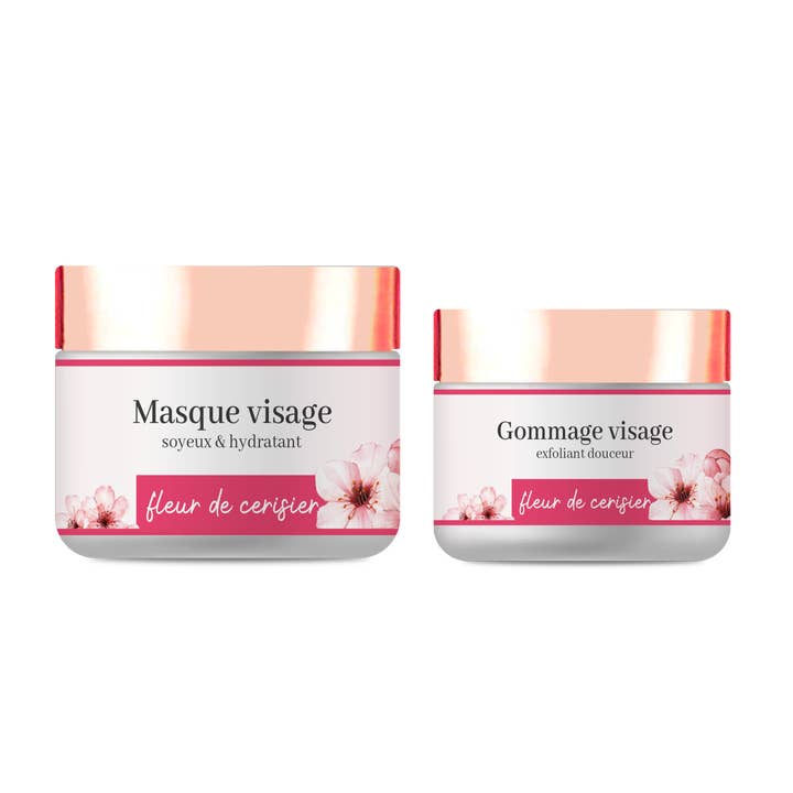 FRENCH TENDANCE - Wholesale Skincare Face Mask - Moisturizing mask and facial scrub set - Cherry blossom
