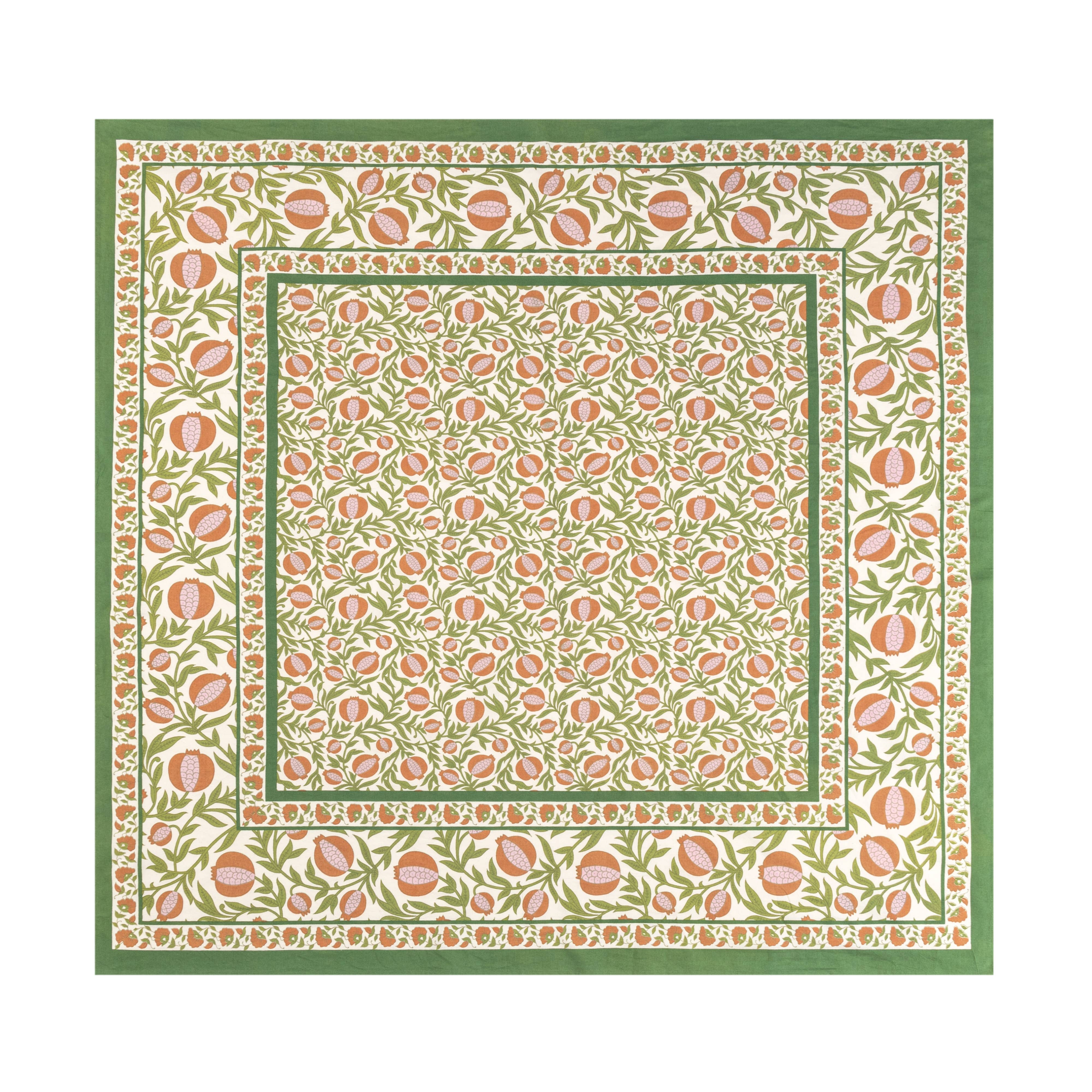Couleur Nature - Wholesale Tablecloth - Grenadine Orange & Green Tablecloth6