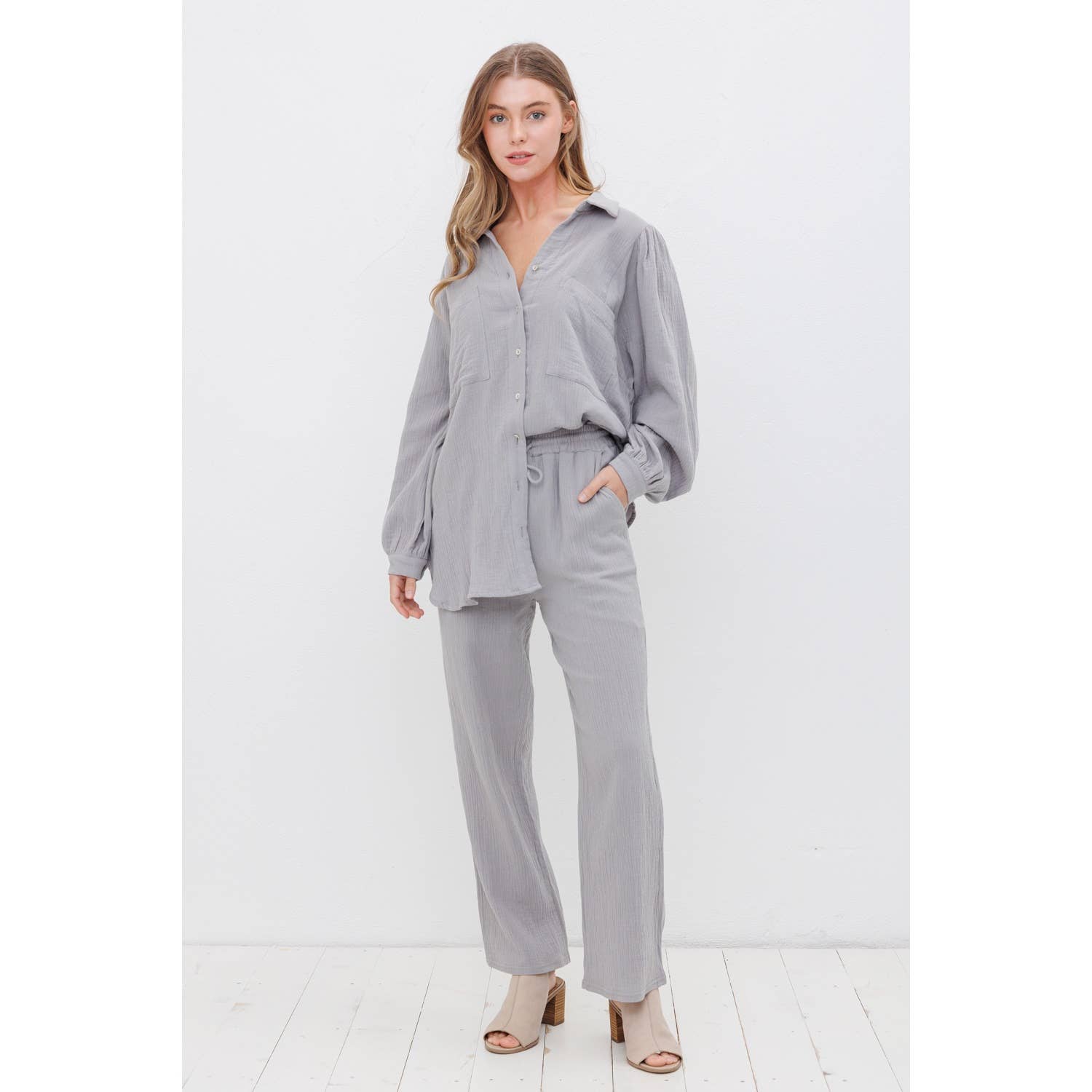 Sweet Generis – wholesale Pants – Women's – GAUZE WIDE LEG PANTS2