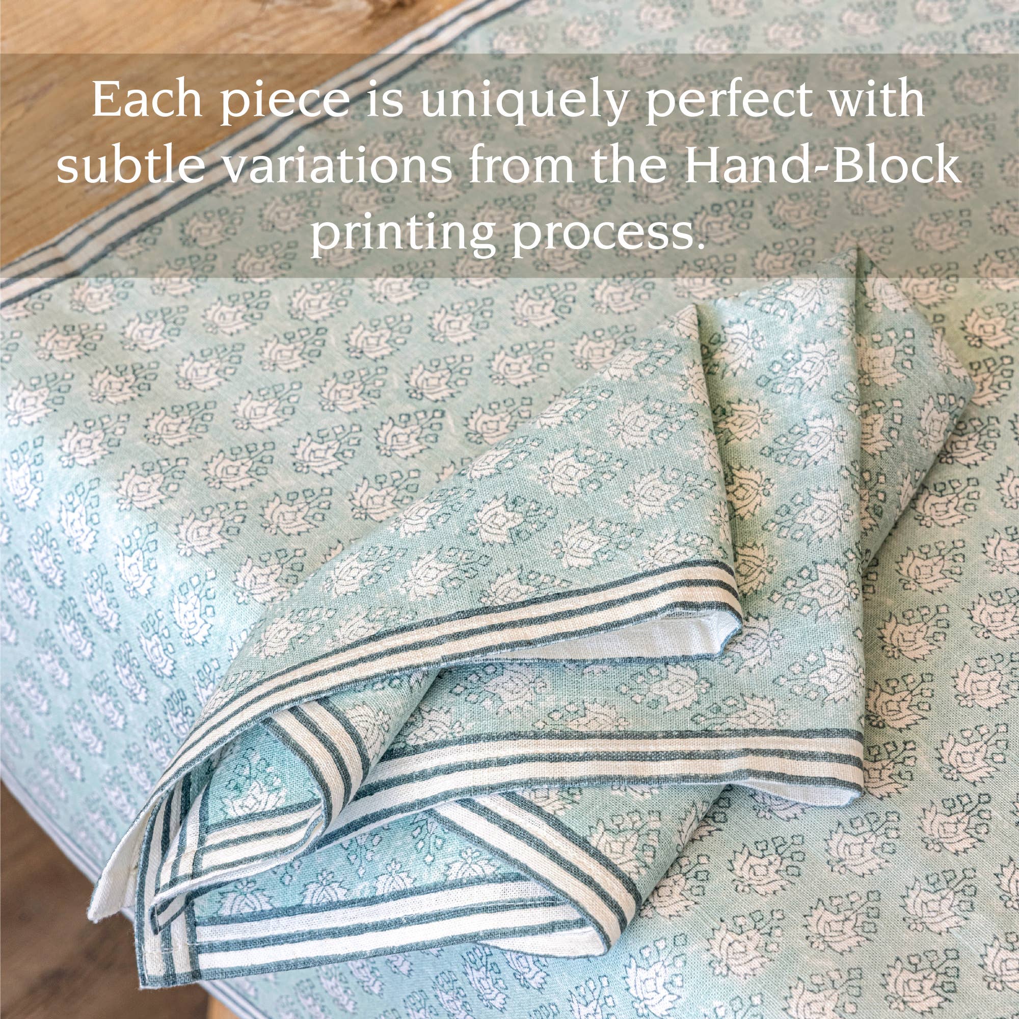 over&back - Wholesale Dinner & Cloth Napkin - Artisan Hand-Blocked Cloth Napkins – 100% Cotton – Set of 4 2