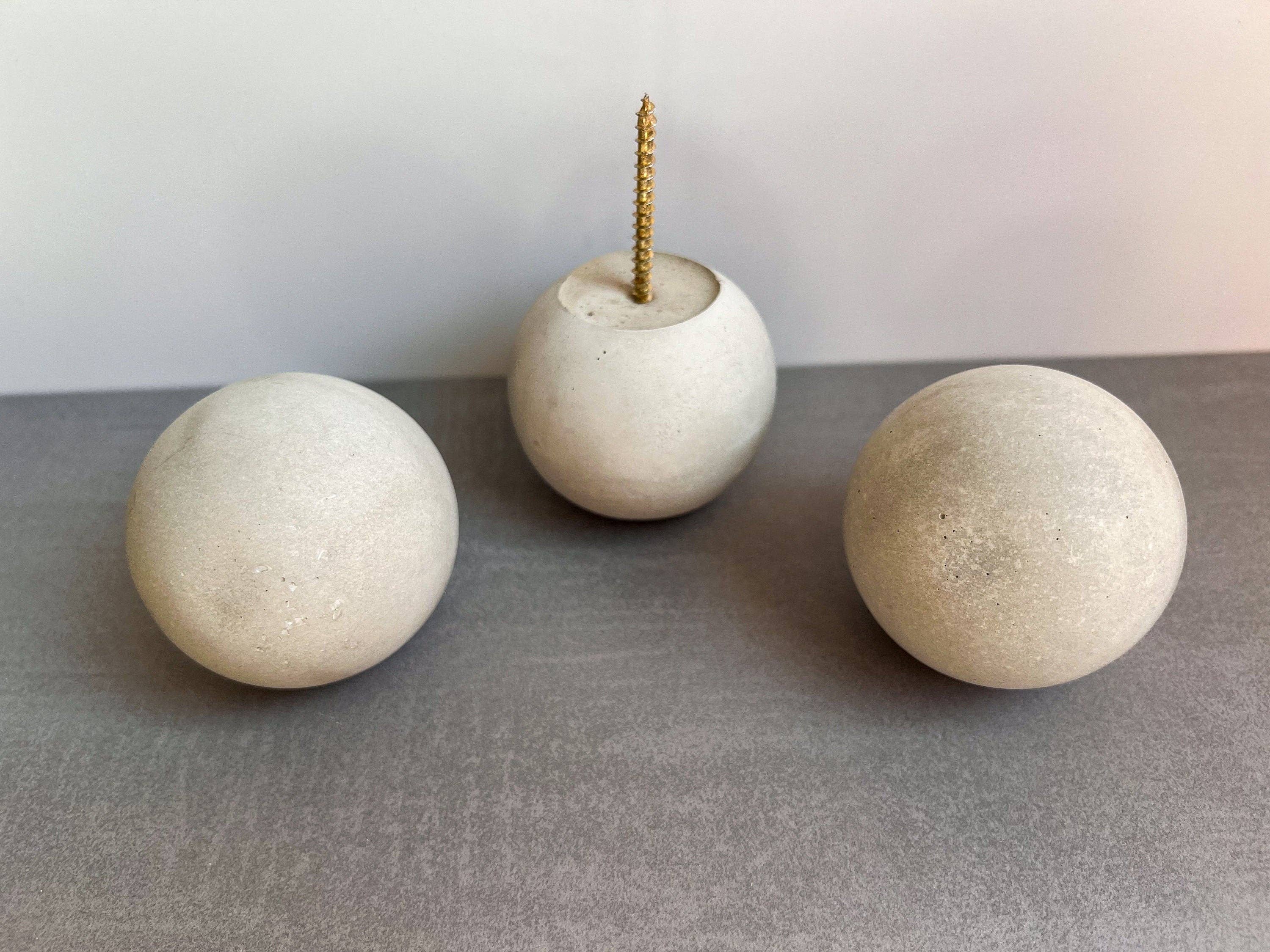 Minimal Loot Design - Wholesale Wall hook - Round Cement Hook, Sphere Knob, Hat Hook, Modern Hook, Decorative Peg, Entryway Coat Hook, Wall Storage, Ball Hanger, Natural5