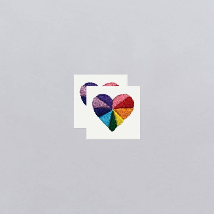 Tattly - Wholesale Temporary tattoo - Rainbow Heart Tattoo Pair3