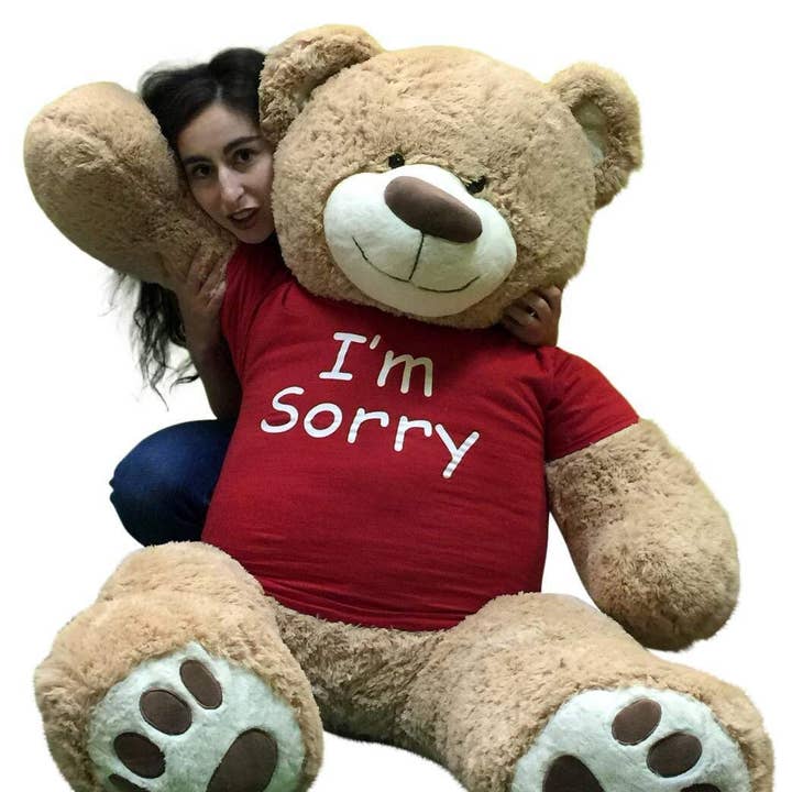 Big Plush - Wholesale Stuffed/Plush Toy - Kids & Baby - I'm Sorry Giant Teddy Bear 5 Feet Tall Tan Color