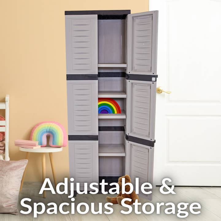 Sunnydaze Decor - Wholesale Cabinet - Lockable Storage Cabinet with 4 Shelves - Gray - 72"1