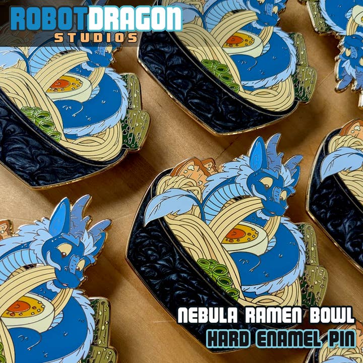 Nebula Ramen Bowl Enamel Pin for wholesale by Robot Dragon Studios