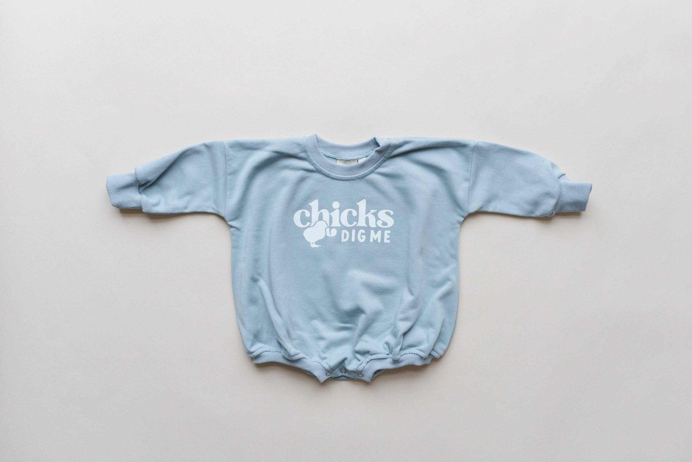 Little Joy Co. - Wholesale Jumpsuit - Baby - Chicks Dig Me Oversized Sweatshirt Romper0