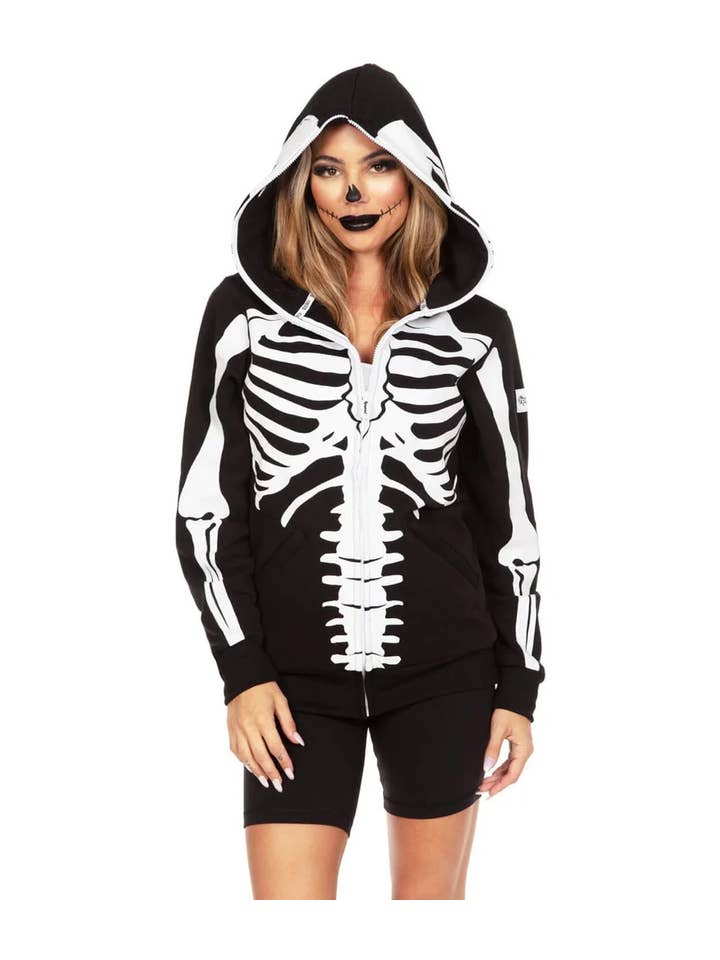 Tipsy Elves - Wholesale Hoodie - Men's - Skeleton Hoodie - Unisex Halloween Zip-Up Sweatshirt