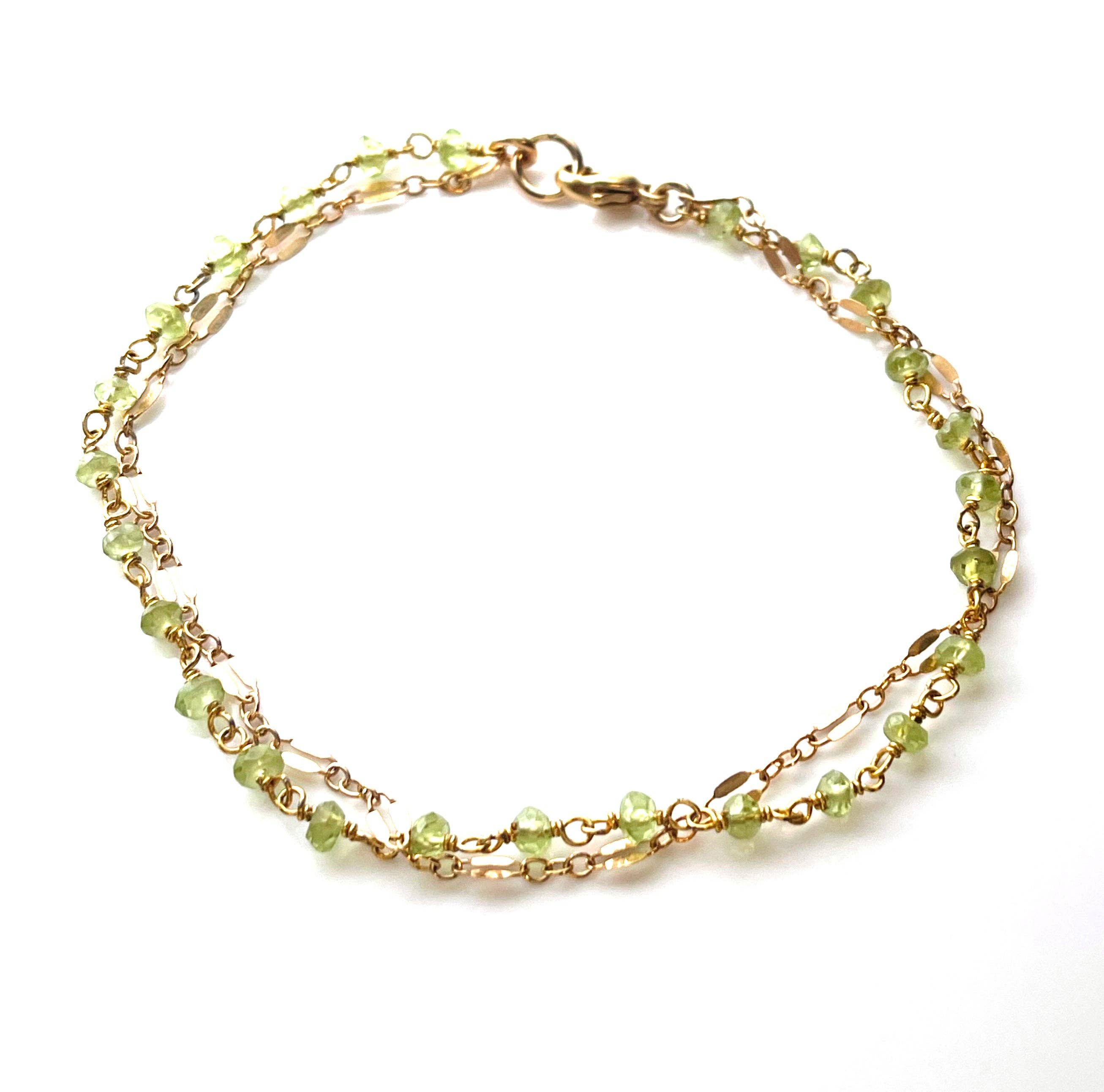 CY Design Studio - Wholesale Link & chain bracelet - Peridot Dual Chain Bracelet0