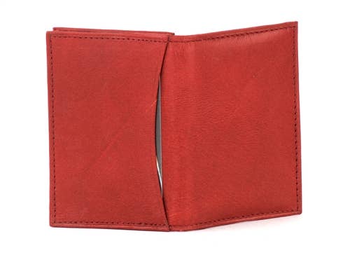 Leather Impressions Inc – porta-cartões - Unissexo por atacado – Capa para cartão de visita de pele de cordeiro Estilo: BCC401A Vermelho1