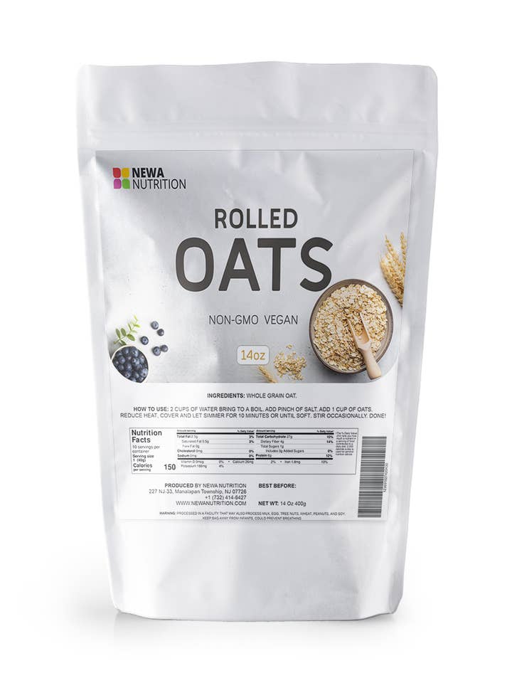 Økologisk valset gammeldags havre, Kosher, Non-GMO 4 Pack for engroshandel hos Newa Nutrition INC