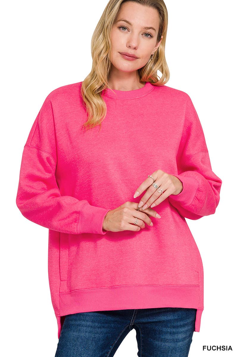 42POPS - Wholesale Sweatshirt - Women's - ',,, Fleece Hi Low Hem Pullover With Pockets83