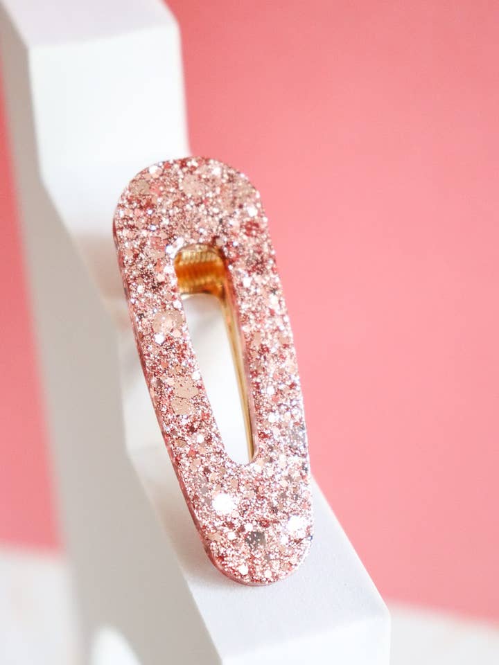 Rose gold glitter triangle hair clip for wholesale by CG Home