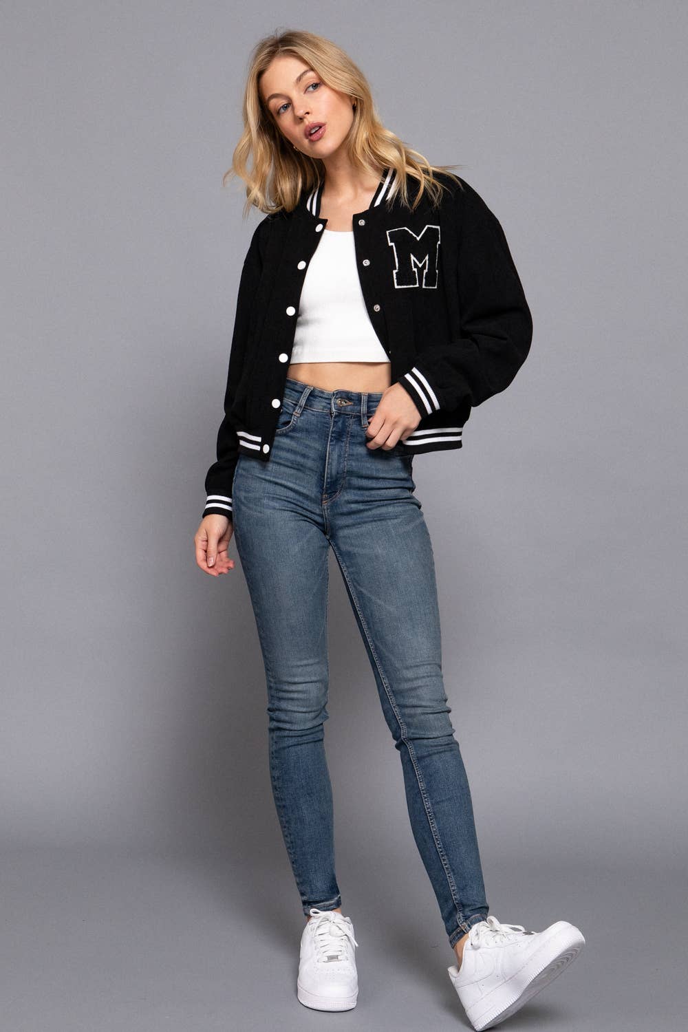 Active Basic | Active USA – wholesale College/Baseball Jacket - Women’s – Long Sleeve Corduroy Varsity Jacket22