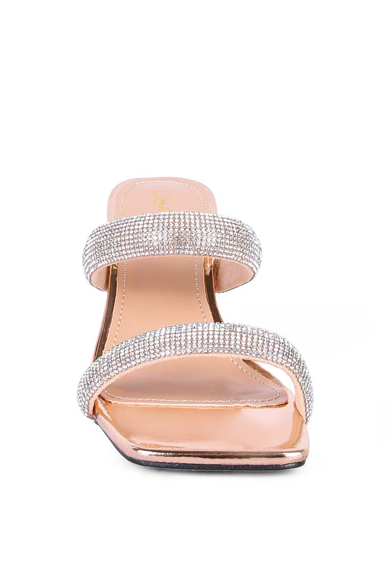 Rag Company - Wholesale High Heels - Women's - DOLLS DIAMANTE MID HEEL SLIDE SANDALS9
