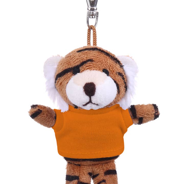 Plushland - Wholesale Keychain – Unisex - 4" Keychain - Tiger with customized shirt16